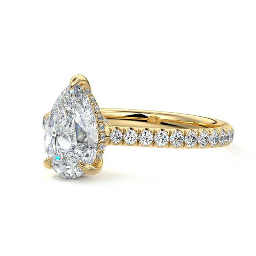 Kira - Pear Yellow Gold Lab Grown Diamond Engagement Ring | Nura Lab