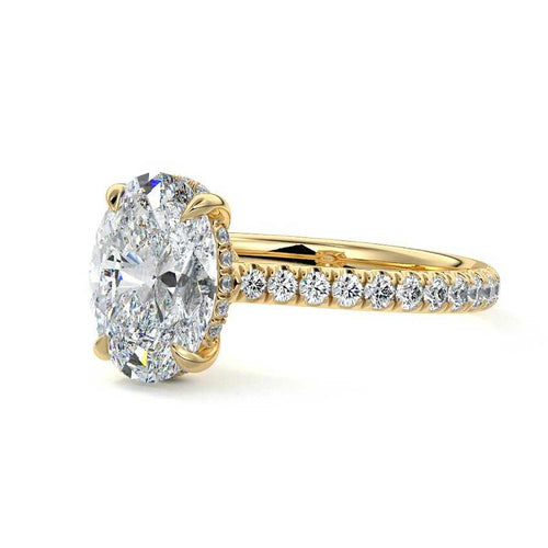 Kira - Oval Yellow Gold Lab Grown Diamond Engagement Ring | Nura Lab