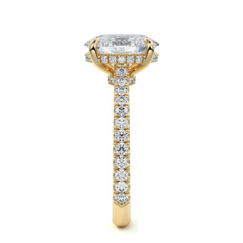 Kira - Oval Yellow Gold Engagement Ring Side View | Nura Lab