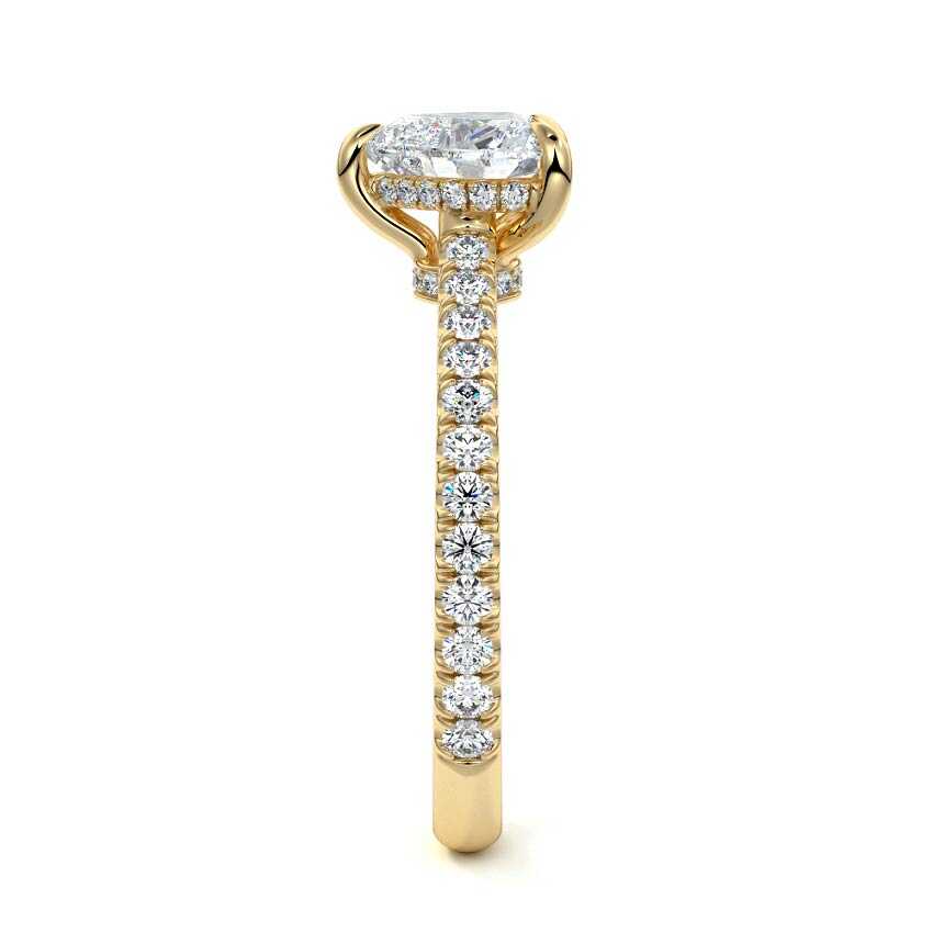 Kira - Heart Yellow Gold Engagement Ring Side View | Nura Lab