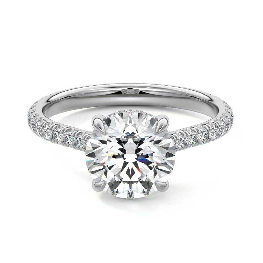 Kira - Round White Gold Lab Grown Diamond Engagement Ring | Nura Lab