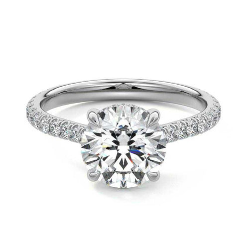 Kira - Round White Gold Lab Grown Diamond Engagement Ring | Nura Lab