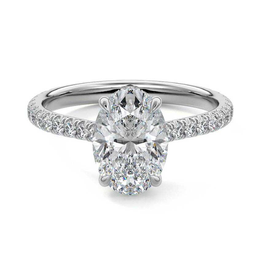 Kira - Oval White Gold Lab Grown Diamond Engagement Ring | Nura Lab