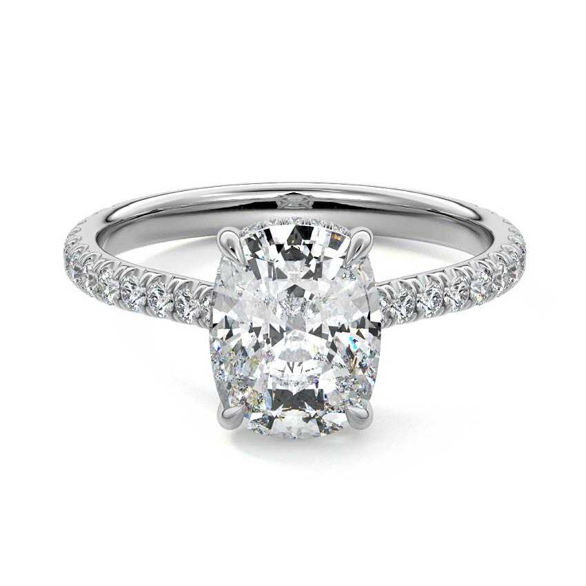 Kira - Cushion White Gold Lab Grown Diamond Engagement Ring | Nura Lab