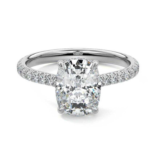Kira - Cushion White Gold Lab Grown Diamond Engagement Ring | Nura Lab