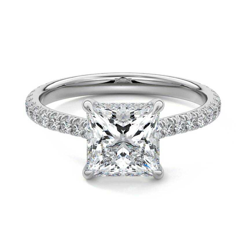 Kira - Princess White Gold Lab Grown Diamond Engagement Ring | Nura Lab