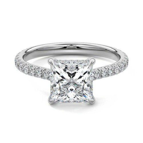 Kira - Princess White Gold Lab Grown Diamond Engagement Ring | Nura Lab