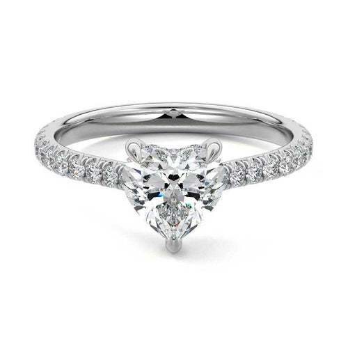 Kira - Heart White Gold Lab Grown Diamond Engagement Ring | Nura Lab