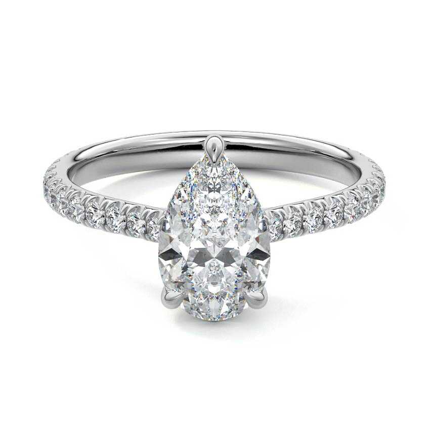 Kira - Pear Platinum Lab Grown Diamond Engagement Ring | Nura Lab