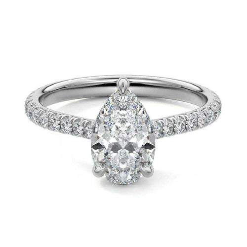 Kira - Pear Platinum Lab Grown Diamond Engagement Ring | Nura Lab