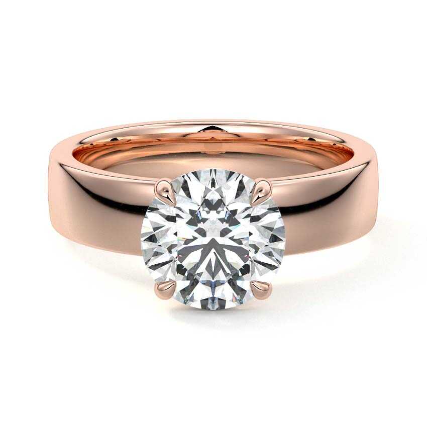 Larissa - Round Rose Gold Lab Grown Diamond Engagement Ring | Nura Lab
