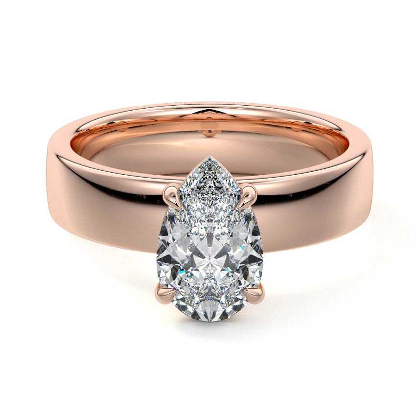 Larissa - Pear Rose Gold Lab Grown Diamond Engagement Ring | Nura Lab