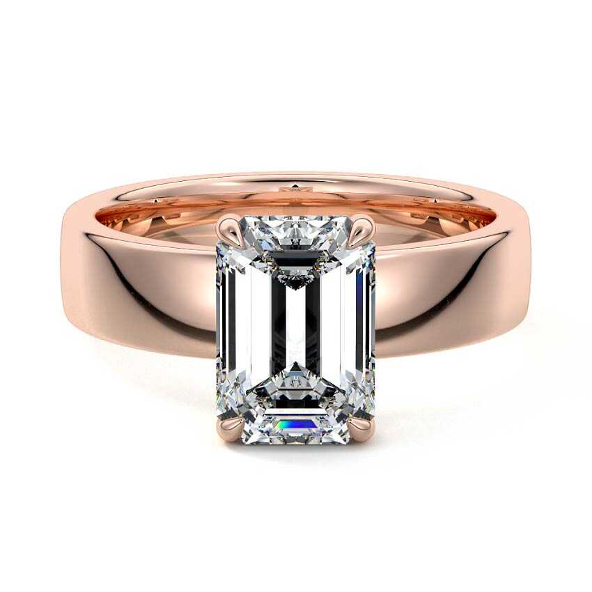 Larissa - Emerald Cut Rose Gold Lab Grown Diamond Engagement Ring | Nura Lab