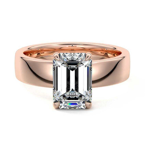Larissa - Emerald Cut Rose Gold Lab Grown Diamond Engagement Ring | Nura Lab