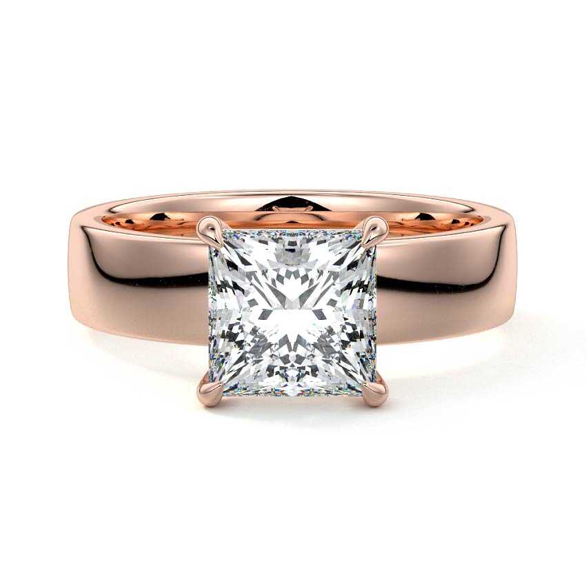 Larissa - Princess Rose Gold Lab Grown Diamond Engagement Ring | Nura Lab