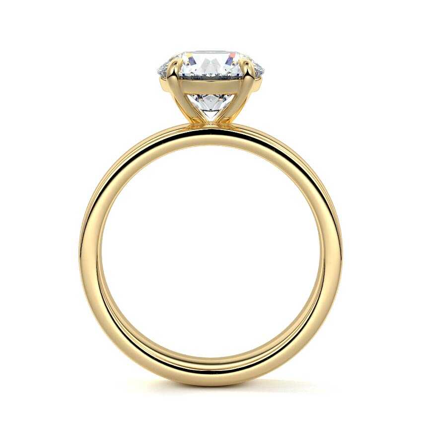 Larissa - Round Yellow Gold Engagement Ring Profile View | Nura Lab