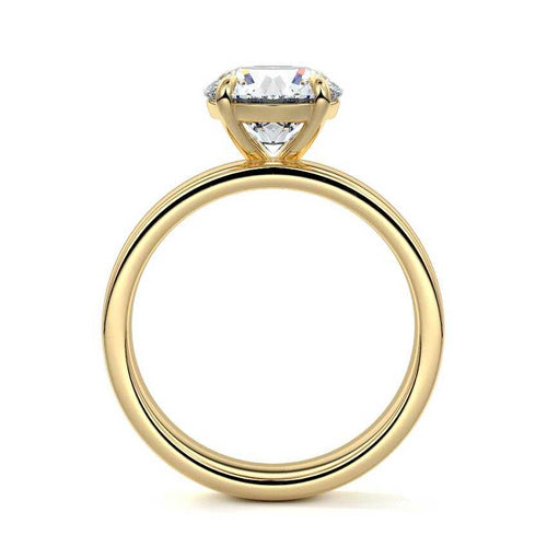 Larissa - Round Yellow Gold Engagement Ring Profile View | Nura Lab