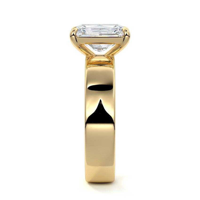 Larissa - Radiant Yellow Gold Engagement Ring Side View | Nura Lab