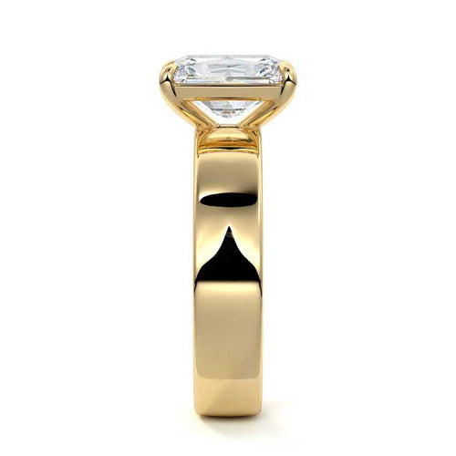 Larissa - Radiant Yellow Gold Engagement Ring Side View | Nura Lab