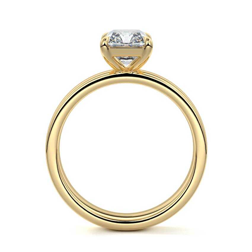 Larissa - Radiant Yellow Gold Engagement Ring Profile View | Nura Lab