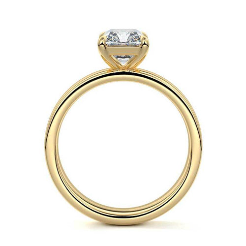 Larissa - Radiant Yellow Gold Engagement Ring Profile View | Nura Lab