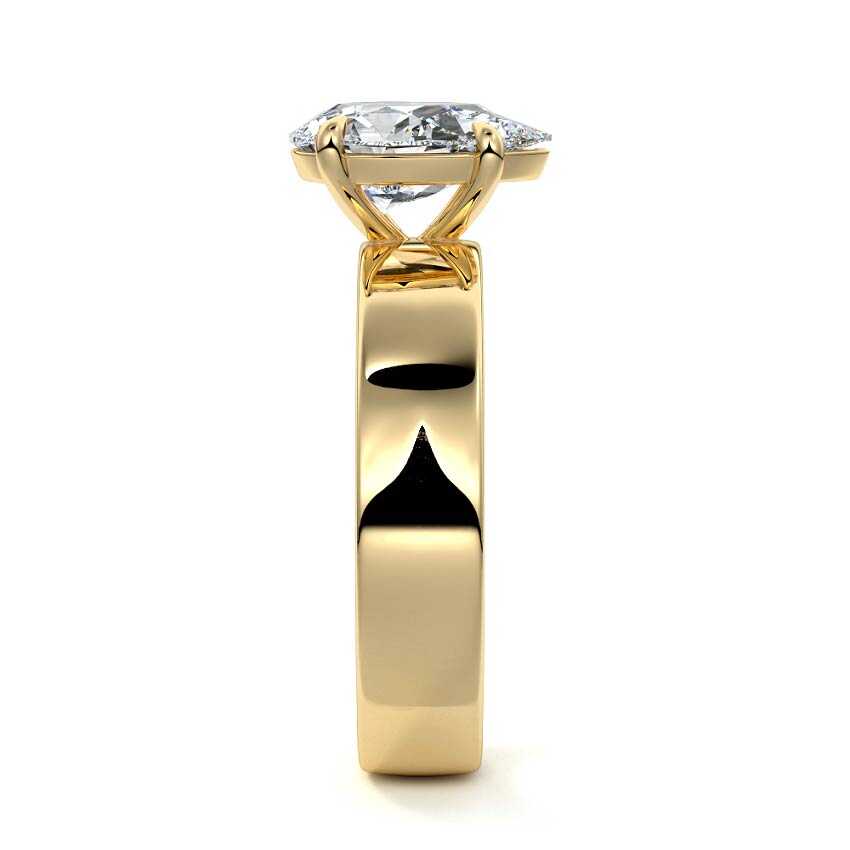 Larissa - Pear Yellow Gold Engagement Ring Side View | Nura Lab