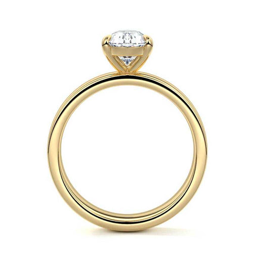 Larissa - Pear Yellow Gold Engagement Ring Profile View | Nura Lab