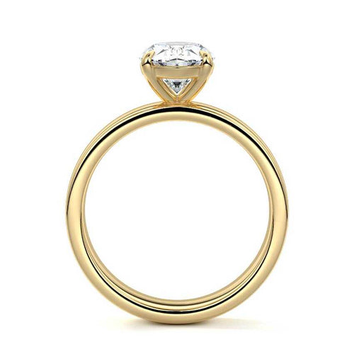Larissa - Oval Yellow Gold Lab Grown Diamond Engagement Ring | Nura Lab
