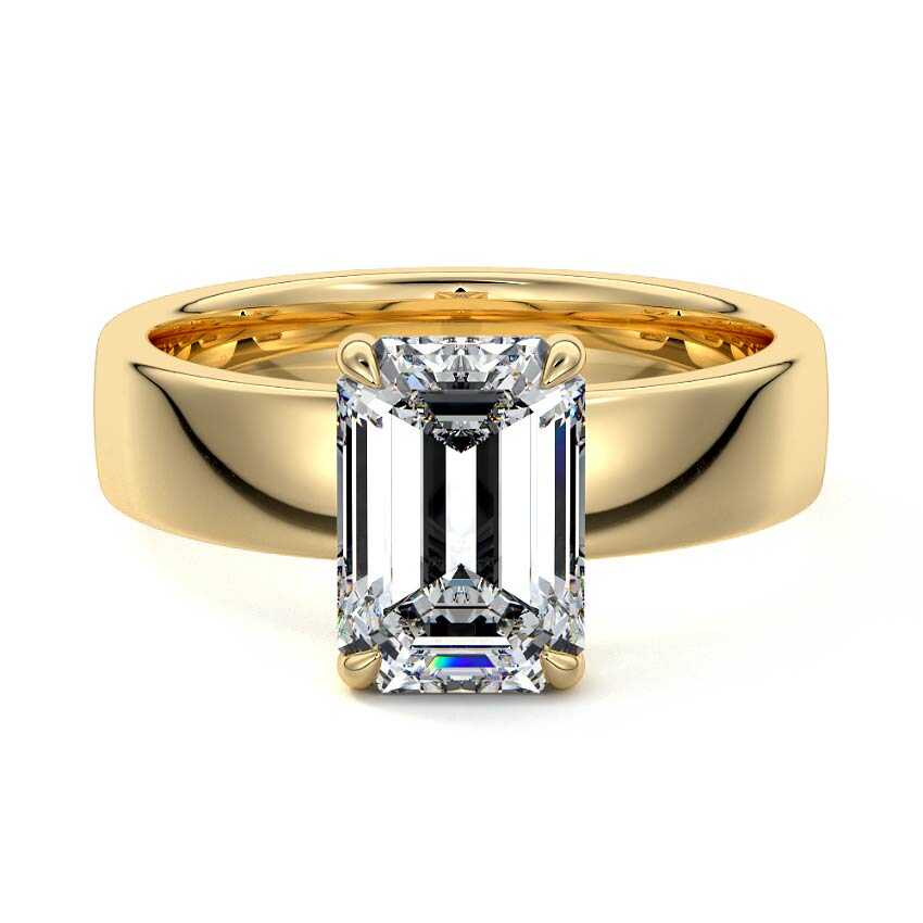 Larissa - Emerald Cut Yellow Gold Lab Grown Diamond Engagement Ring | Nura Lab