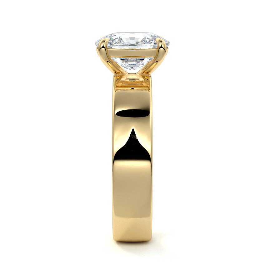 Larissa - Cushion Yellow Gold Engagement Ring Side View | Nura Lab