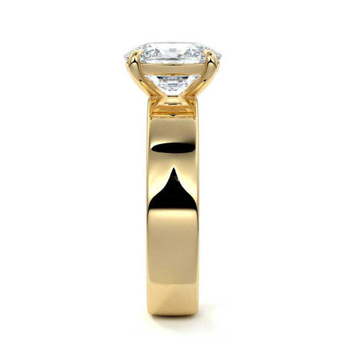 Larissa - Cushion Yellow Gold Engagement Ring Side View | Nura Lab