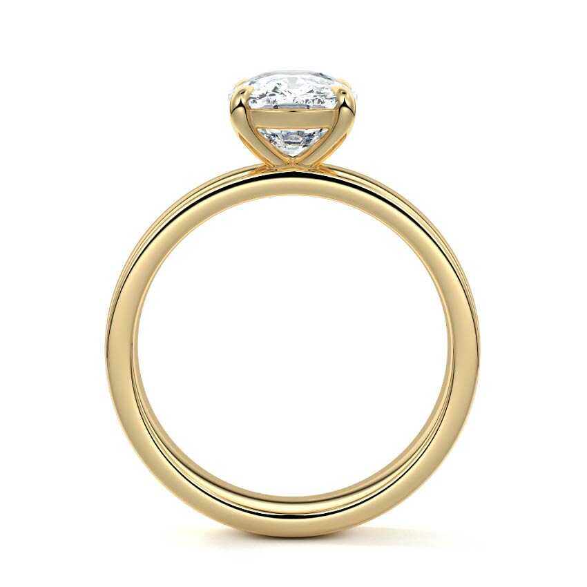Larissa - Cushion Yellow Gold Engagement Ring Profile View | Nura Lab