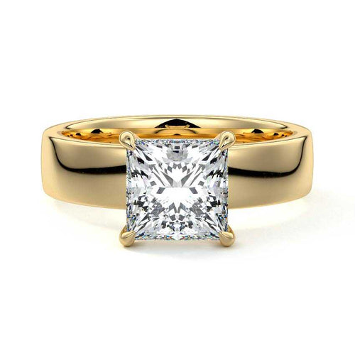 Larissa - Princess Yellow Gold Lab Grown Diamond Engagement Ring | Nura Lab