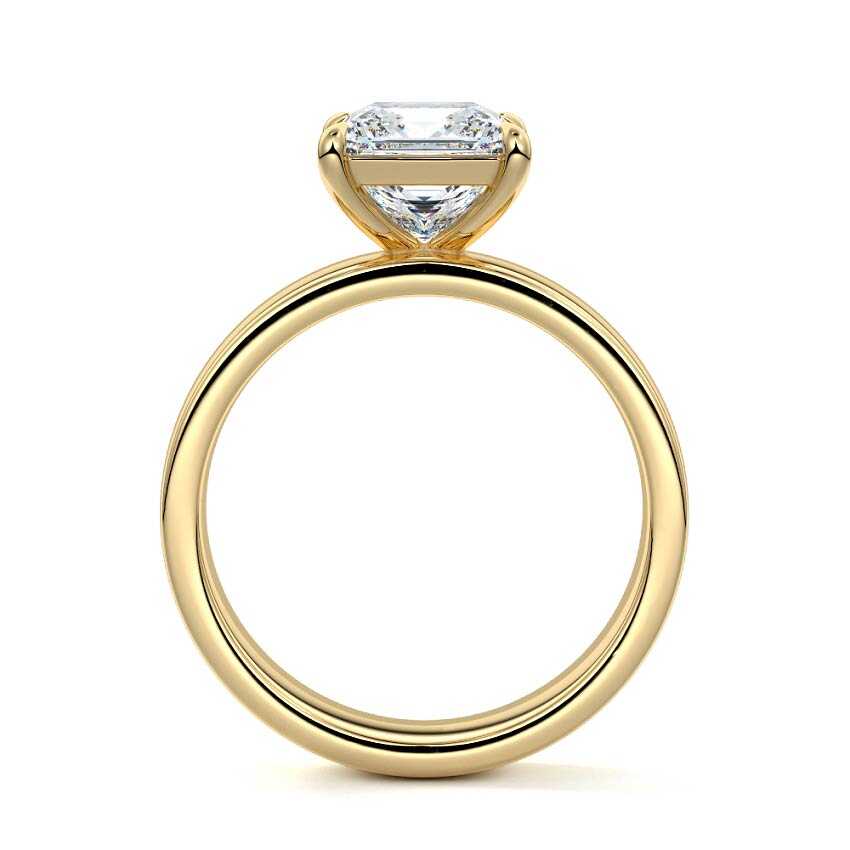 Larissa - Princess Yellow Gold Engagement Ring Profile View | Nura Lab