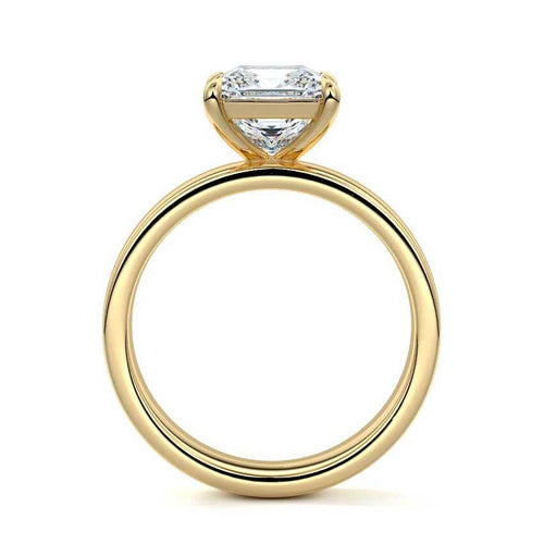Larissa - Princess Yellow Gold Engagement Ring Profile View | Nura Lab