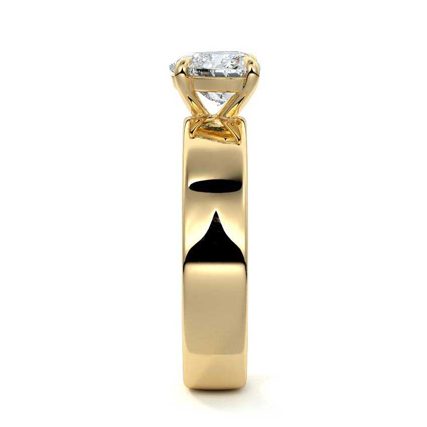 Larissa - Heart Yellow Gold Engagement Ring Side View | Nura Lab