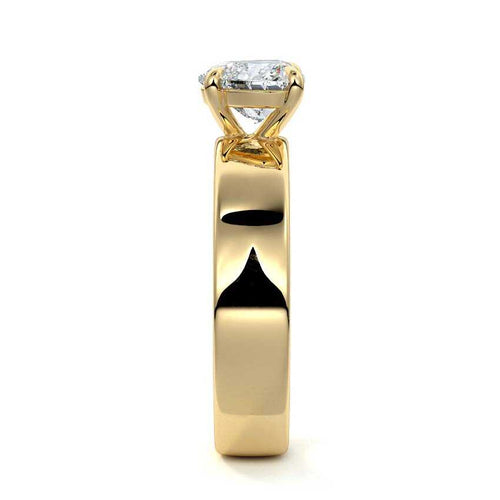 Larissa - Heart Yellow Gold Engagement Ring Side View | Nura Lab