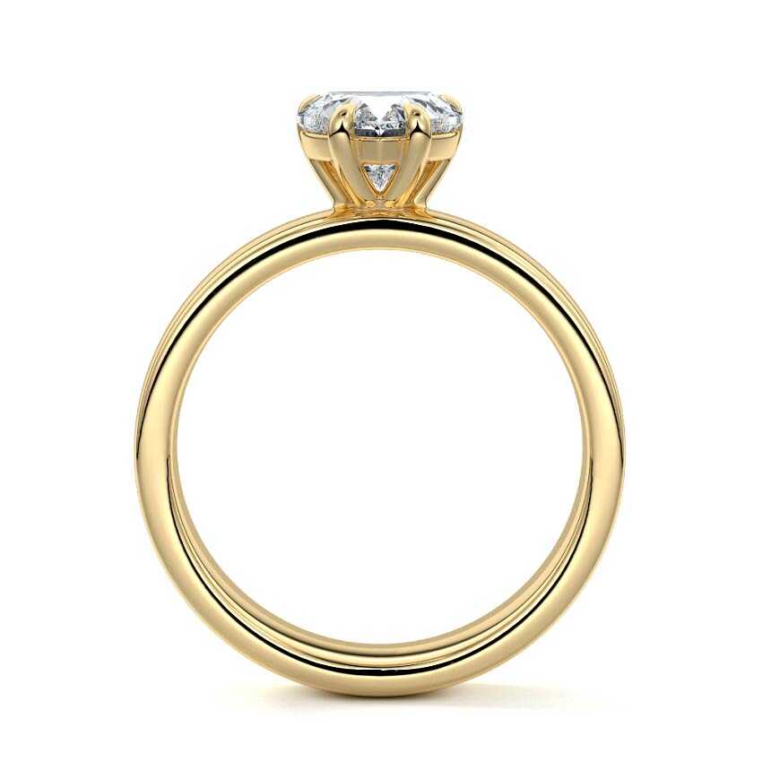 Larissa - Heart Yellow Gold Engagement Ring Profile View | Nura Lab