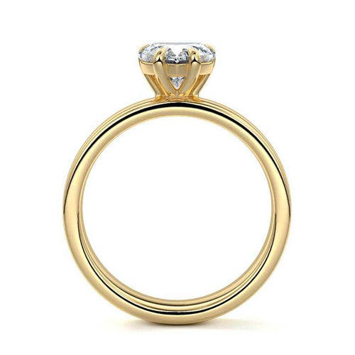 Larissa - Heart Yellow Gold Engagement Ring Profile View | Nura Lab