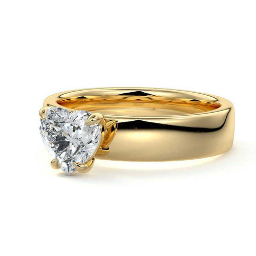 Larissa - Heart Yellow Gold Engagement Ring Detail View | Nura Lab