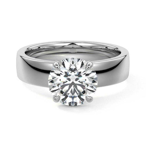 Larissa - Round White Gold Lab Grown Diamond Engagement Ring | Nura Lab