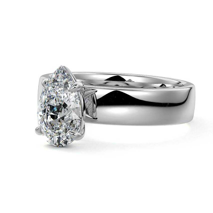 Larissa - Pear White Gold Lab Grown Diamond Engagement Ring | Nura Lab