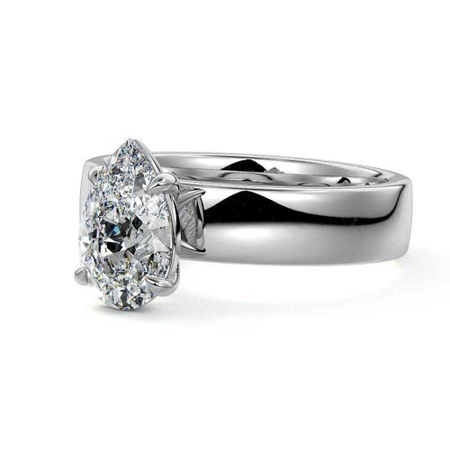 Larissa - Pear White Gold Lab Grown Diamond Engagement Ring | Nura Lab