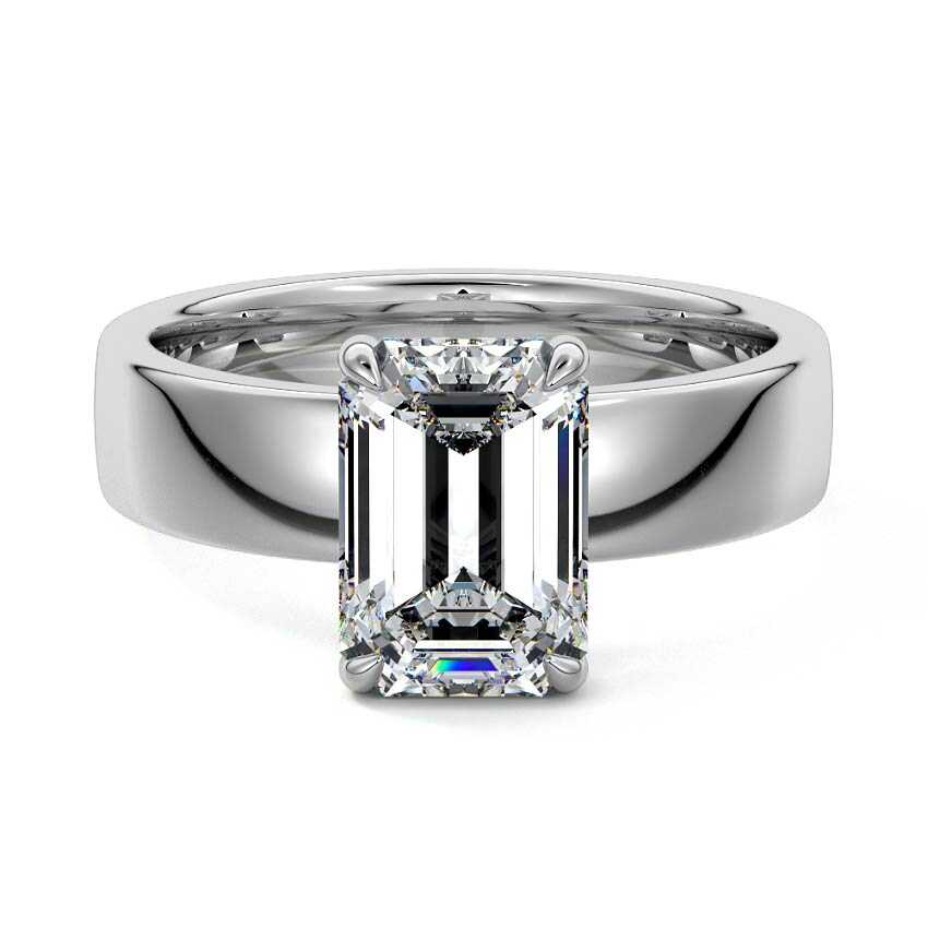 Larissa - Emerald Cut White Gold Lab Grown Diamond Engagement Ring | Nura Lab