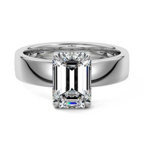 Larissa - Emerald Cut White Gold Lab Grown Diamond Engagement Ring | Nura Lab