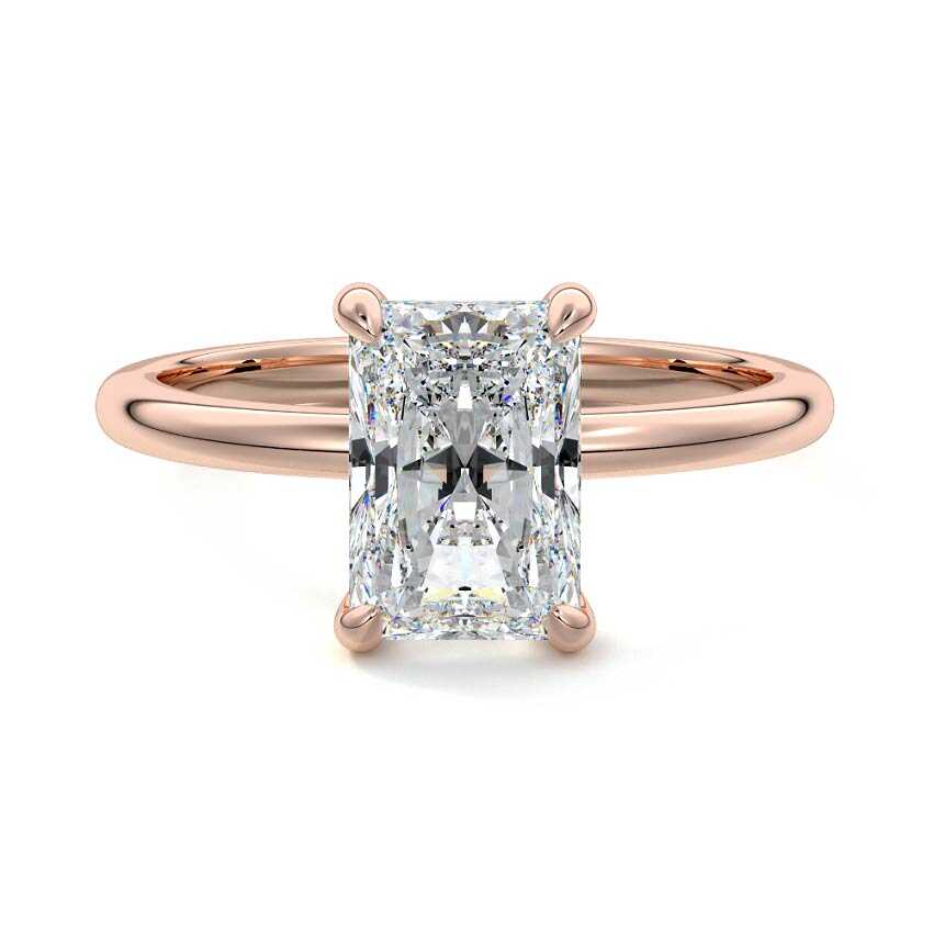 Lilou - Radiant Rose Gold Lab Grown Diamond Engagement Ring | Nura Lab