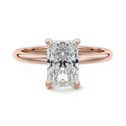 Lilou - Radiant Rose Gold Lab Grown Diamond Engagement Ring | Nura Lab