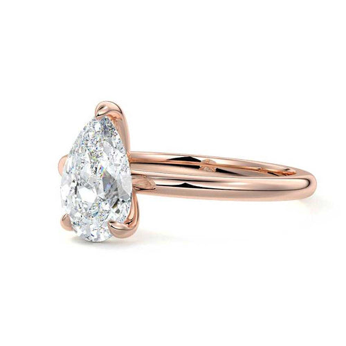 Lilou - Pear Rose Gold Lab Grown Diamond Engagement Ring | Nura Lab