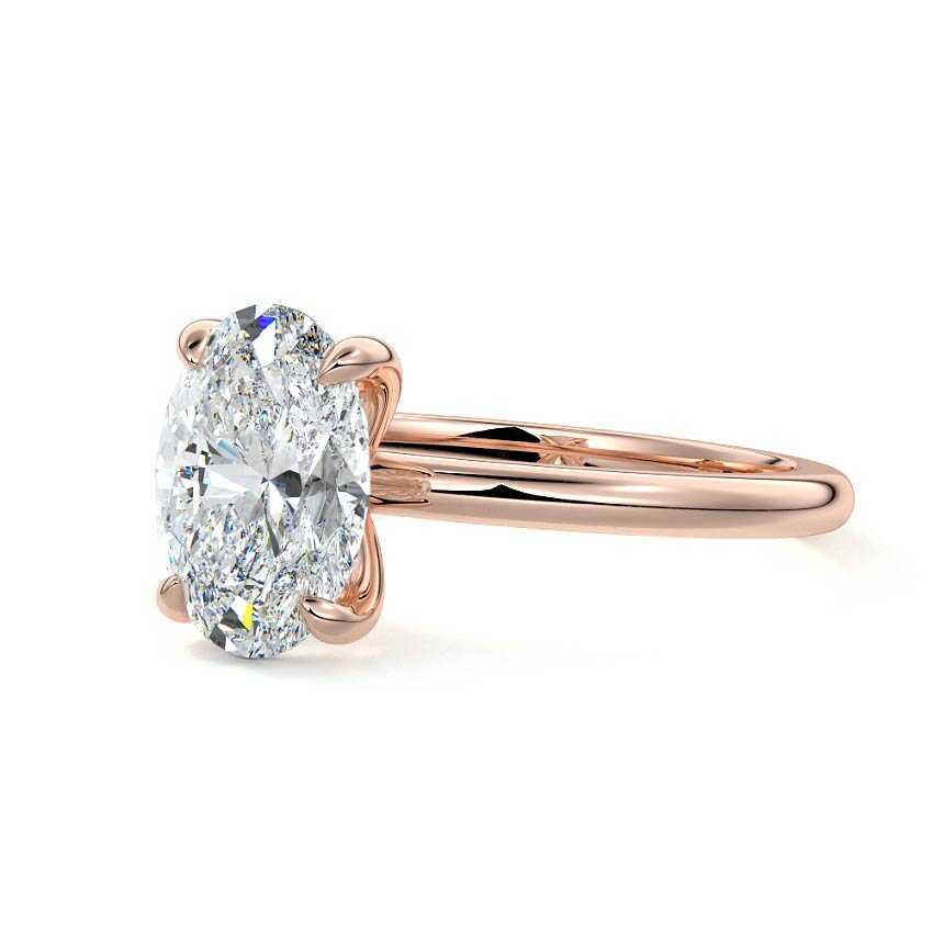 Lilou - Oval Rose Gold Lab Grown Diamond Engagement Ring | Nura Lab