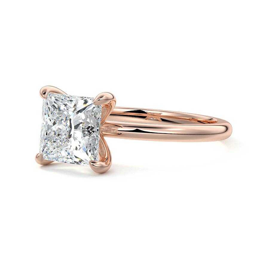 Lilou - Princess Rose Gold Lab Grown Diamond Engagement Ring | Nura Lab